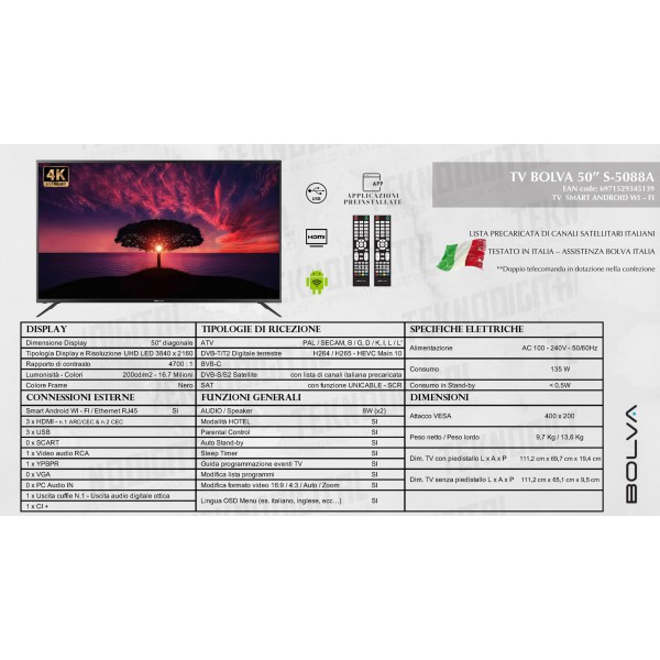 TV BOLVA 50’’ - S-5088A